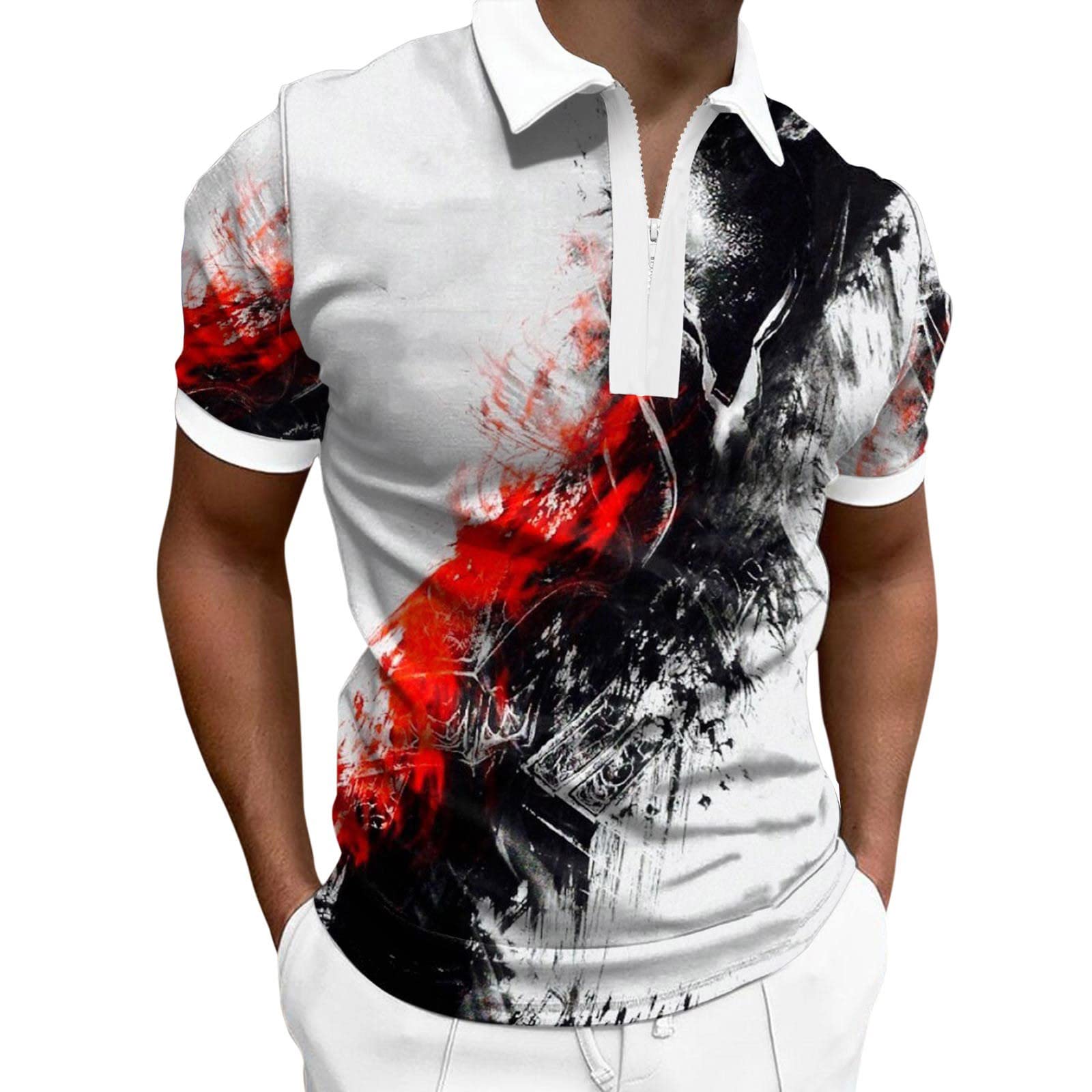 XmiralTop Men Zipper Long Sleeve Solid T Shirt Outdoor Tribal Pattern Tribal Sweatpants Open Bottom