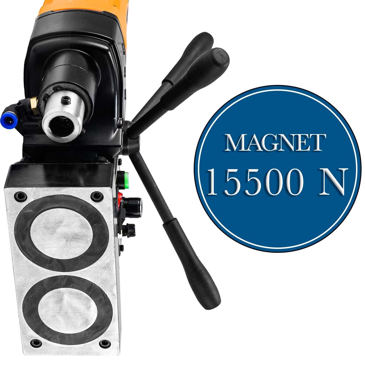 Trapano magnetico a nucleo, leggero, industriale, con Weldon e Borcope, mandrino Fi-40 mm/1480 W/10 kg/690 giri/min