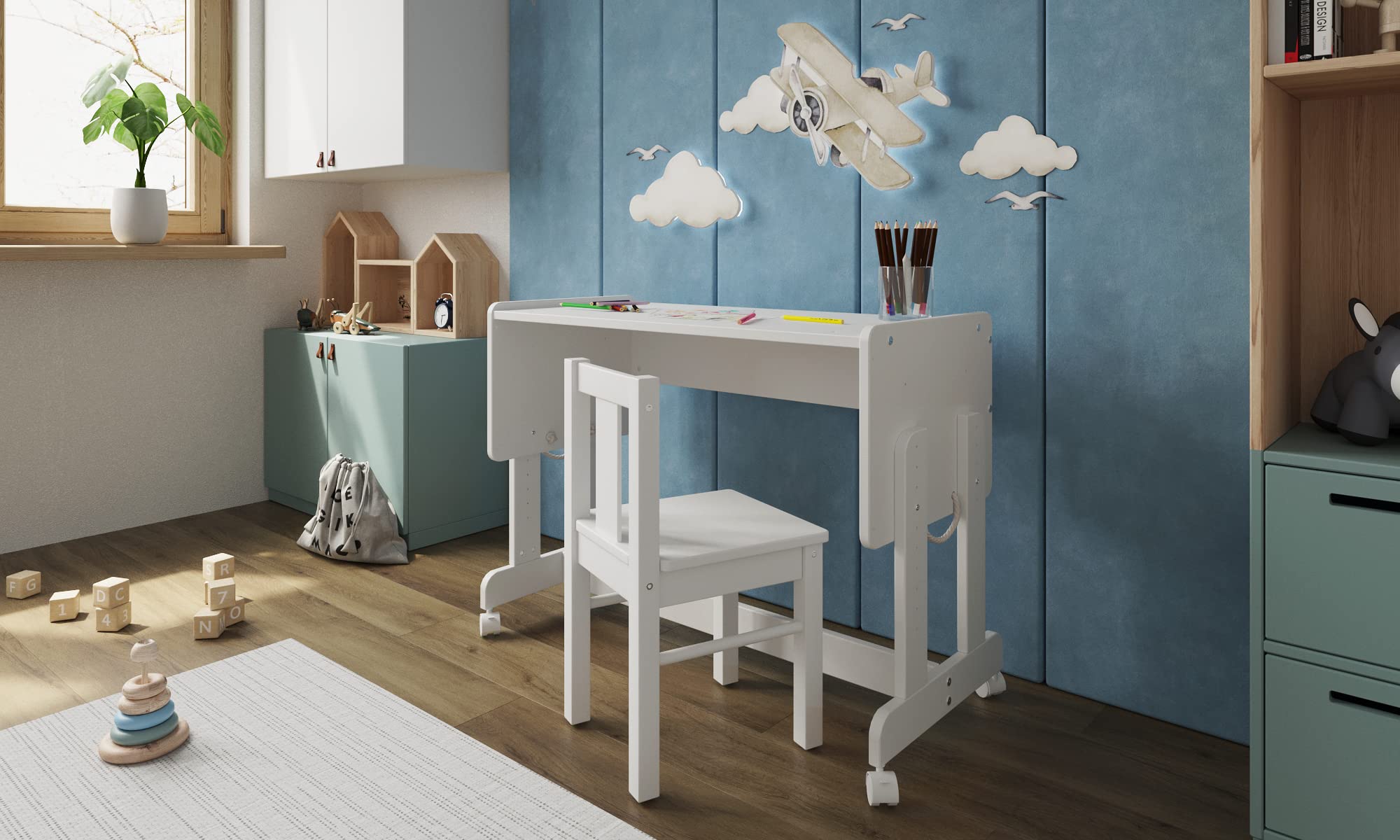 Love For Sleep Cuna Multifuncional 6 en 1 de Madera para Bebé 90x40 cm SMARTCRIB con Ruedas y Colchón – Cuna Colecho, Moisés, Banco, Mesa y Caja de Juguetes