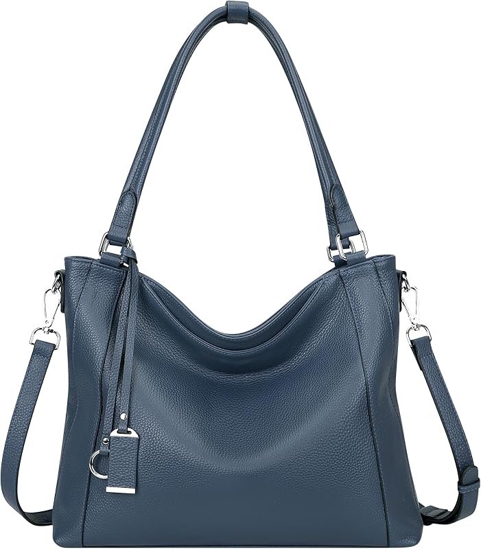 Over Earth Genuine Leather Purses for Women Soft Large Crossbody Hobo Bags | Top Handles Shoulder Handbags with Multiple Pockets, Adjustable Detachable Straps for Travel/Daily, Medium