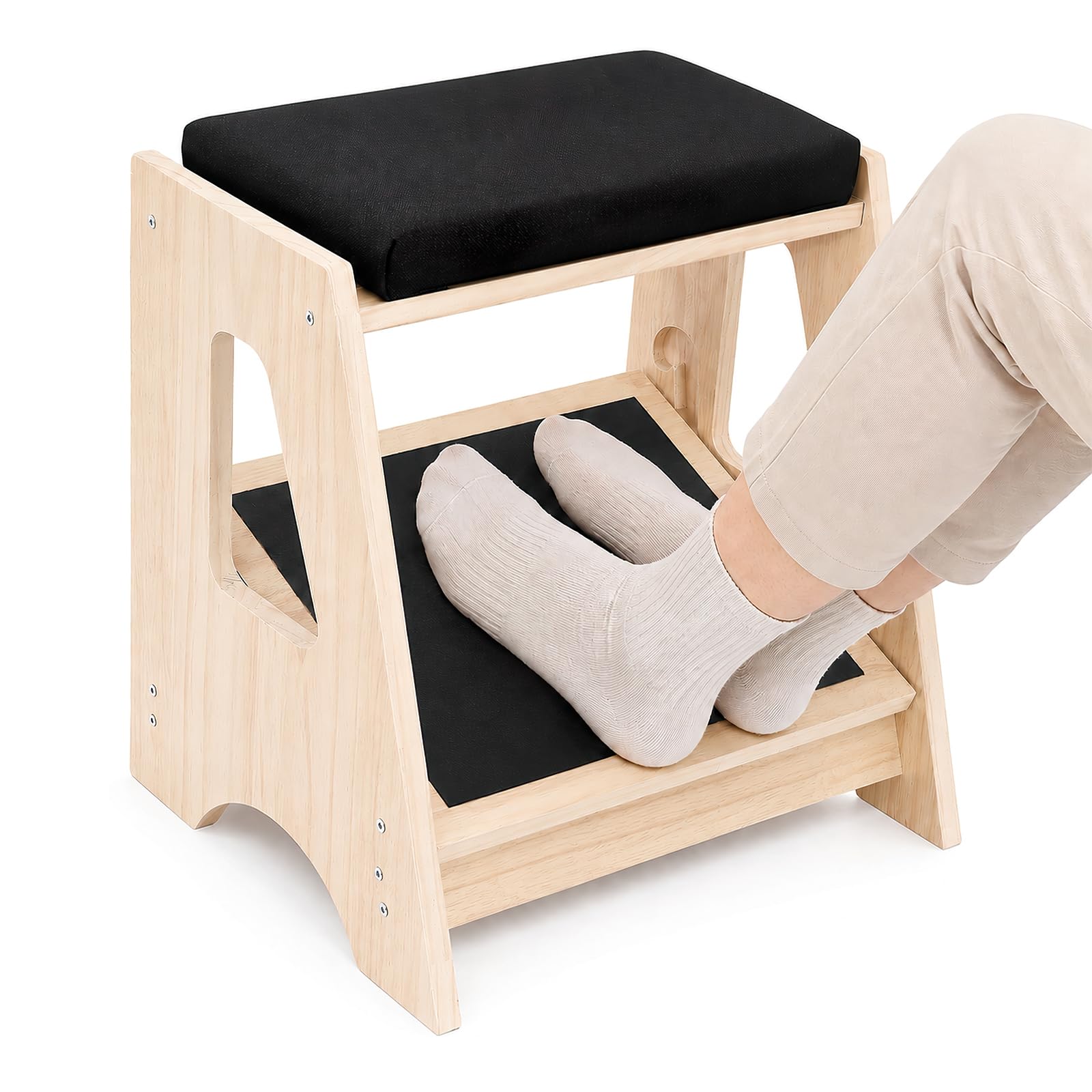 Reposapies de Oficina, Reposapies Madera Ajustable para Escritorio
