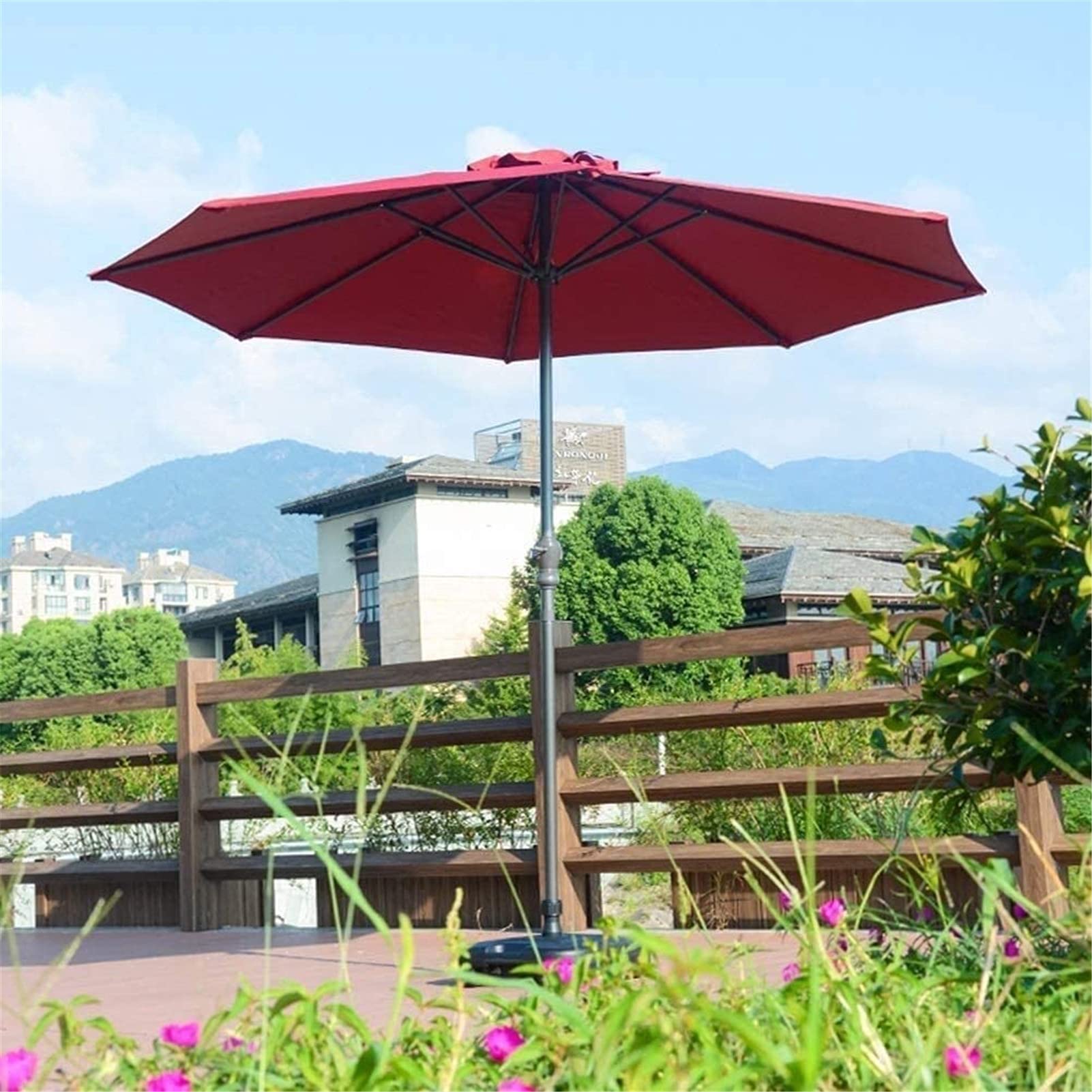 Ogród parasol parasol ogrodowy ogród ogrodowy parasols parasols 9 'patio ogrodowy parasol z korbą idealny na plażę na świeżym powietrzu na rynek imprez komercyjnych kempingowy basen basen po