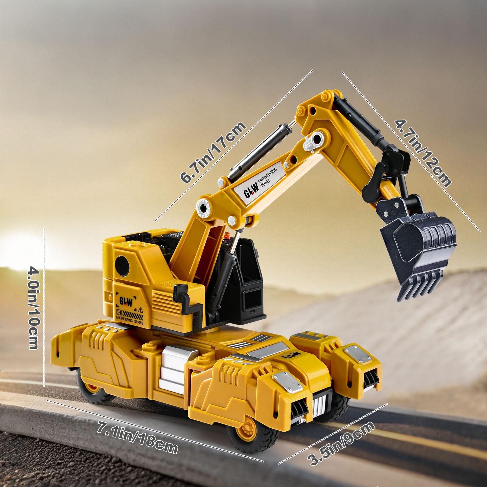 VBACALA Camion de Transporteur Voiture Jouet, Ensembles de Camions de Construction 7 en 1, Petites Voitures de Chantier Camion Jouet Cadeau Enfants Garçons 3 Ans