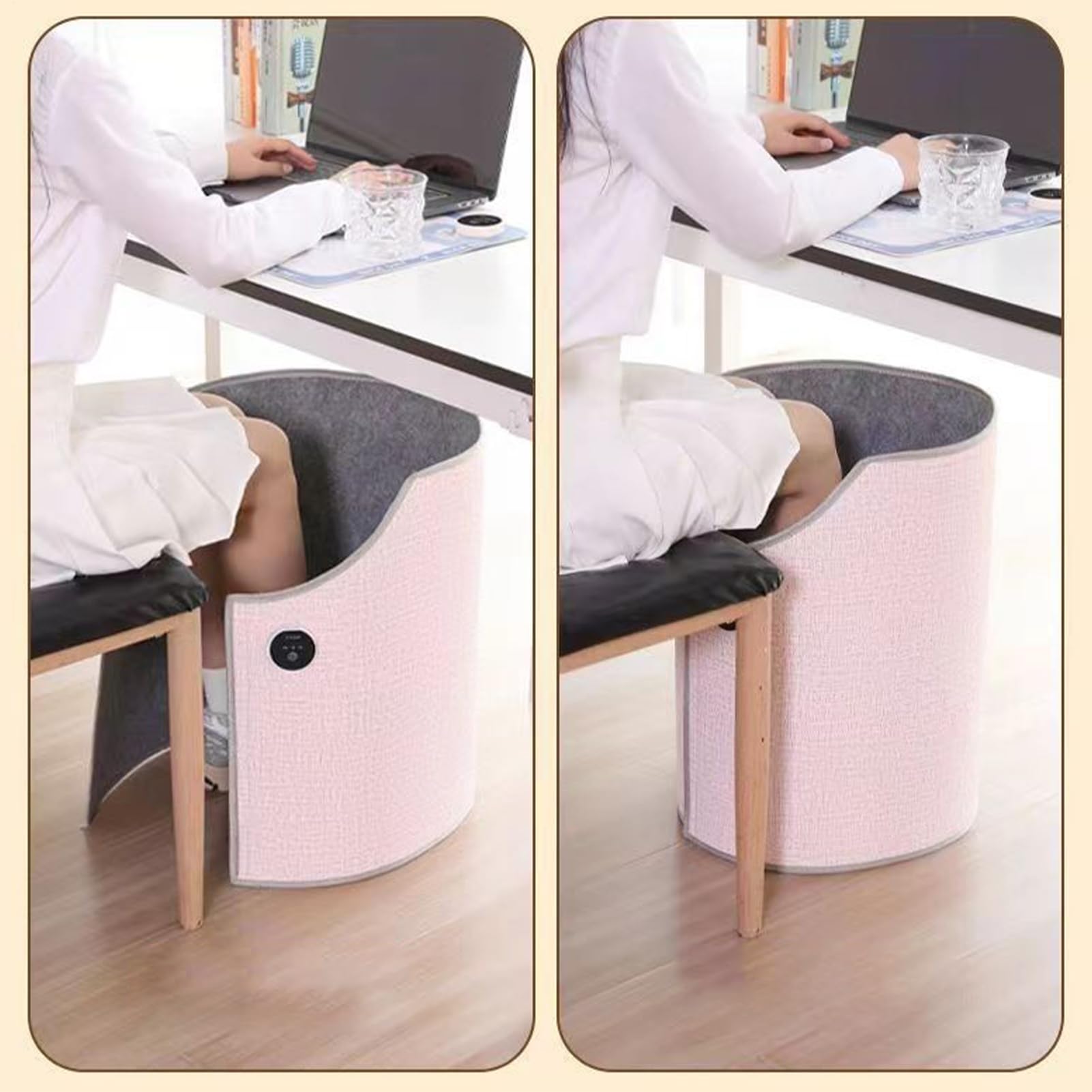 Almohadilla para pies para calentador de escritorio: calentador eléctrico plegable, tapete térmico, calentadors para pies plegable con termostato y temporizador | Protección segura contra