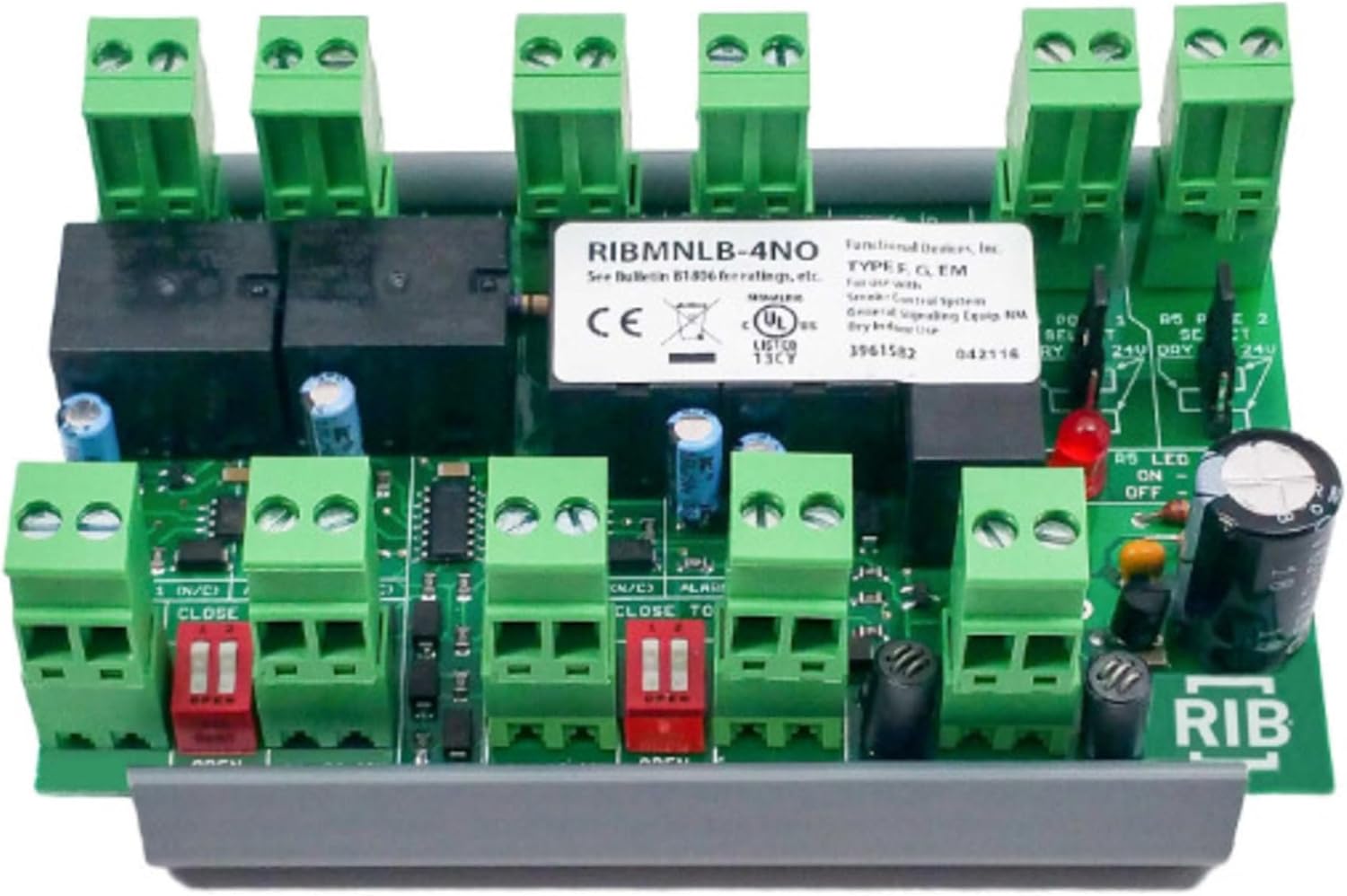 RIBMNLB-4NO | FDI | Panel Rib Logic Board, 4 Normally Open inputs, 2.75in
