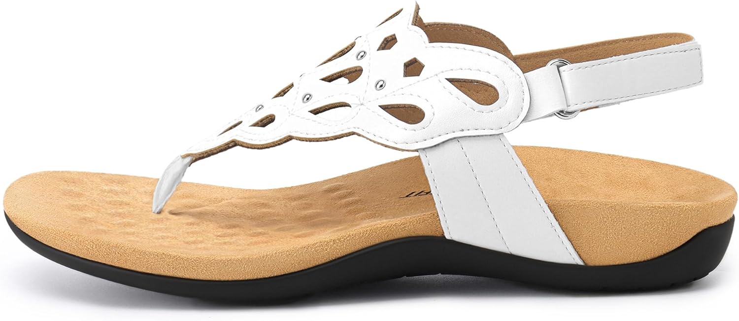 Athlefit Orthopedic Sandals for Women Summer Adjustable Orthotic Thong Sandals with Arch Support - Image 3