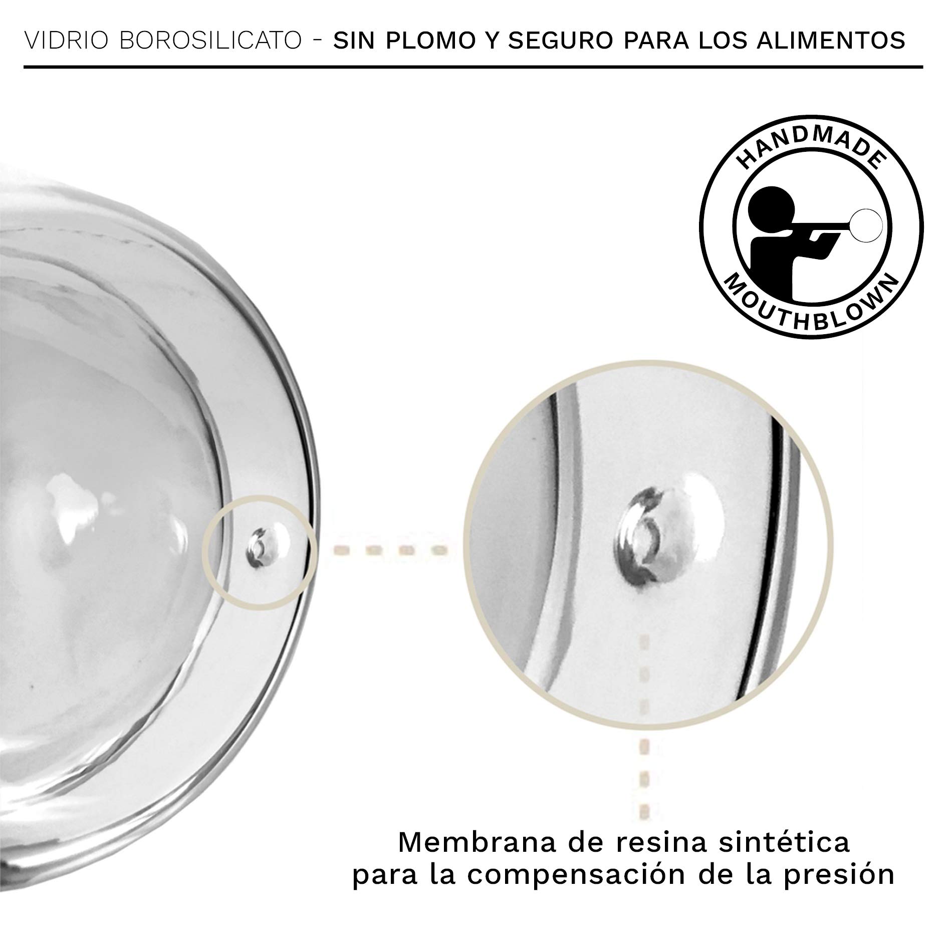 Creano Vasos de Cerveza Térmicos de Doble Pared de Vidrio de Borosilicato Aislantes 500ml Efecto Flotante – Juego de 6 Vasos