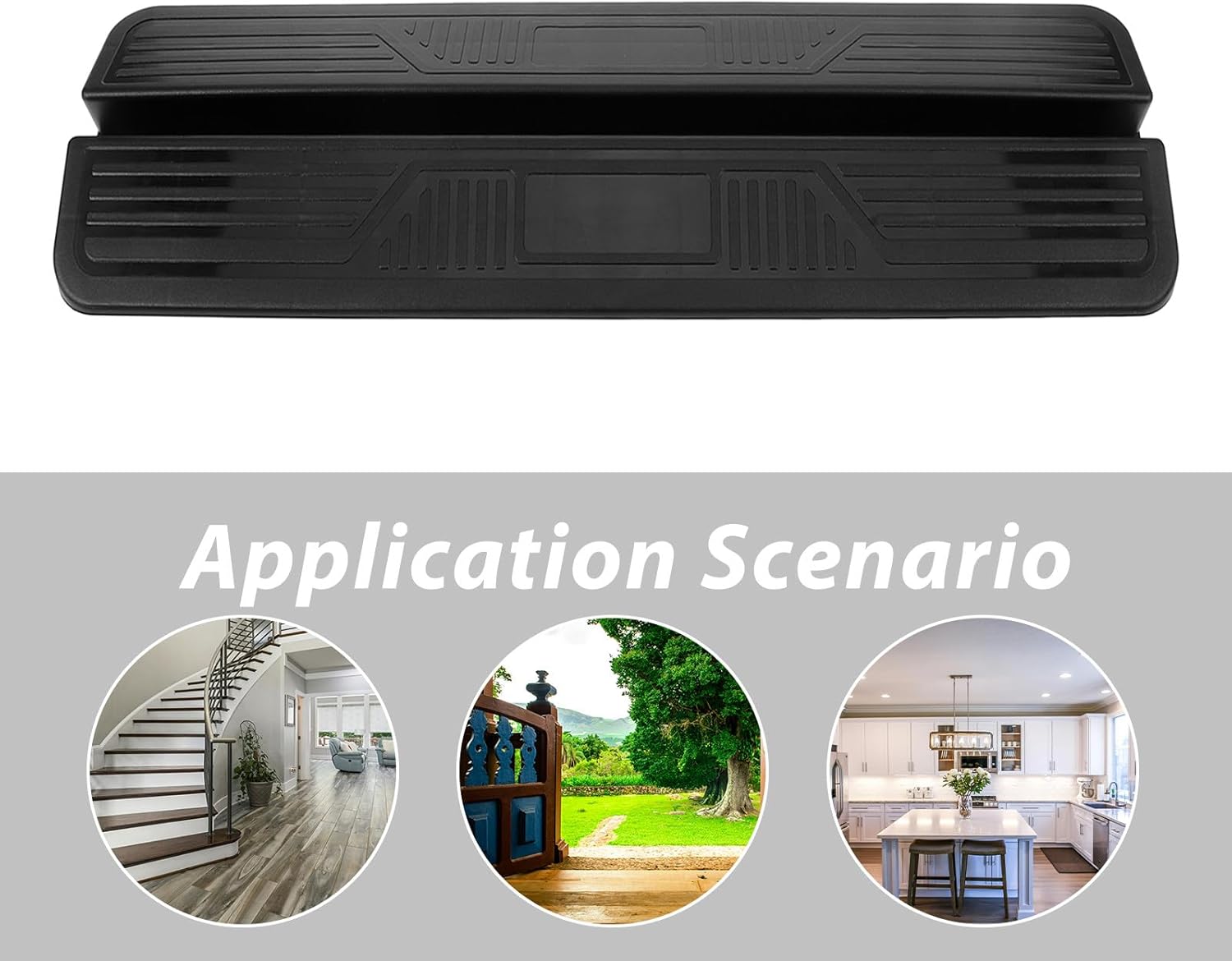 Beavorty 3pcs Non-Slip Plastic Threshold Ramp for Doorways Door Sill Rise Transition Strips Indoor Pet Dog Safety Ramp Barrier for Small to Large Dogs and Protection