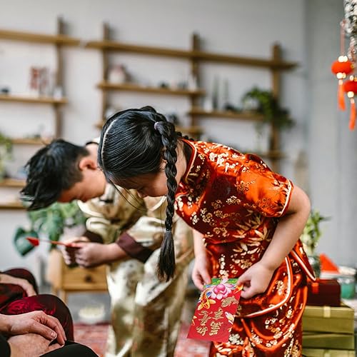 Miniatura 6 de MAGICLULU 50 sobres rojos de Año Nuevo chino 2024 Año lunar del dragón de la suerte, sobres de dinero de la suerte Hong Bao para festival de