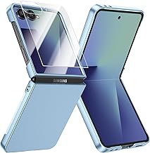 Doeshine for Samsung Galaxy Z Flip 7 Case Ultra Slim, Full Body Cover with Built-in Screen Protector, Thin Slim Fit Phone Case, Lightweight Skin-Friendly, Hard PC Cover for Z Flip 7 (Light Blue)