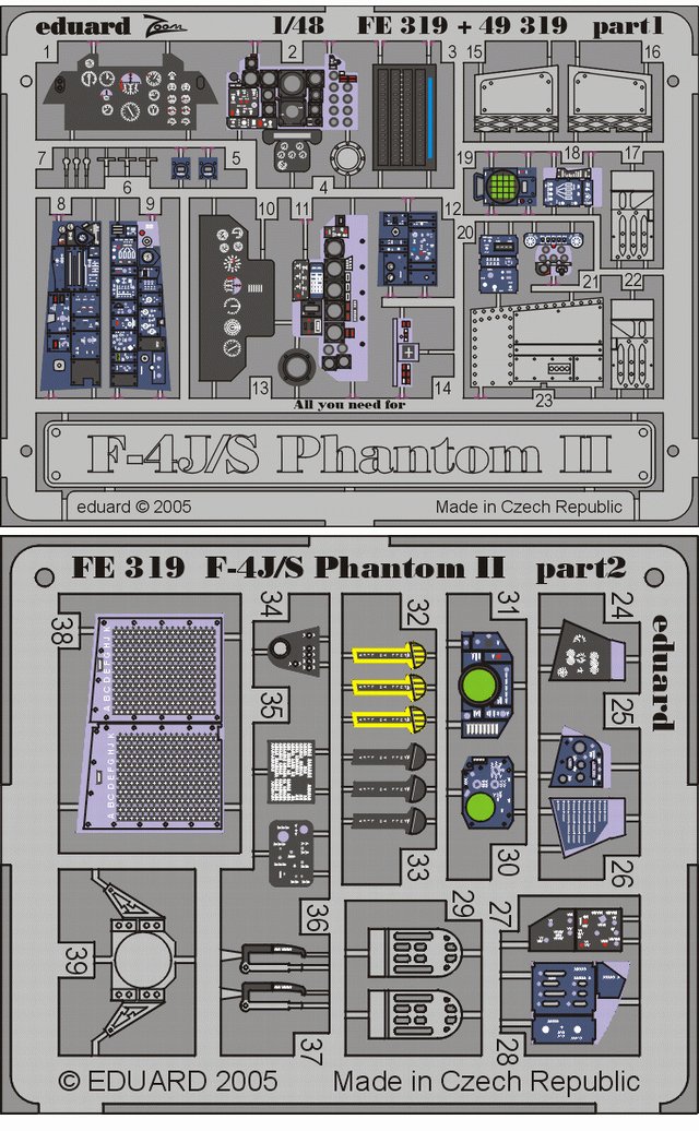 Kit fe319 Phantom II photodécoupe pré-peinte pour cockpit - 2