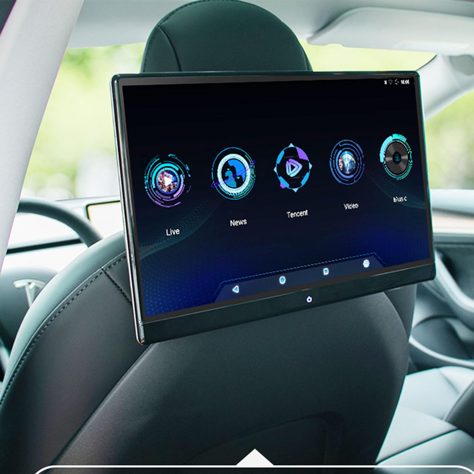 14 inch Android Car TV Headrest Monitor Tablet for Back seat,Universal Support Phone Wireless Mirror Link Touch Screen,with WiFi/Bluetooth/HDMI/USB/FM/Airplay Video Player 3G ram+16G ROM(1*pcs)