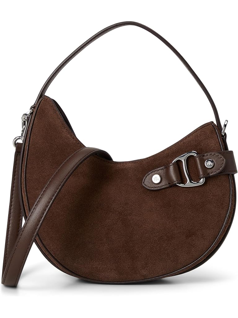 Black Lauren Ralph Lauren Suede Small Tasha Crossbody Bag