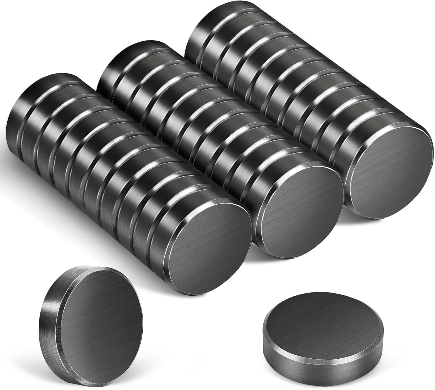 30 Stück Magnete für Magnettafel, 18 x 5mm Ferrit Magnete Stark Schwarz Kühlschrankmagnete, Magneten Rund für Whiteboard, Pinnwand, Tafelmagnete, Kühlschrank