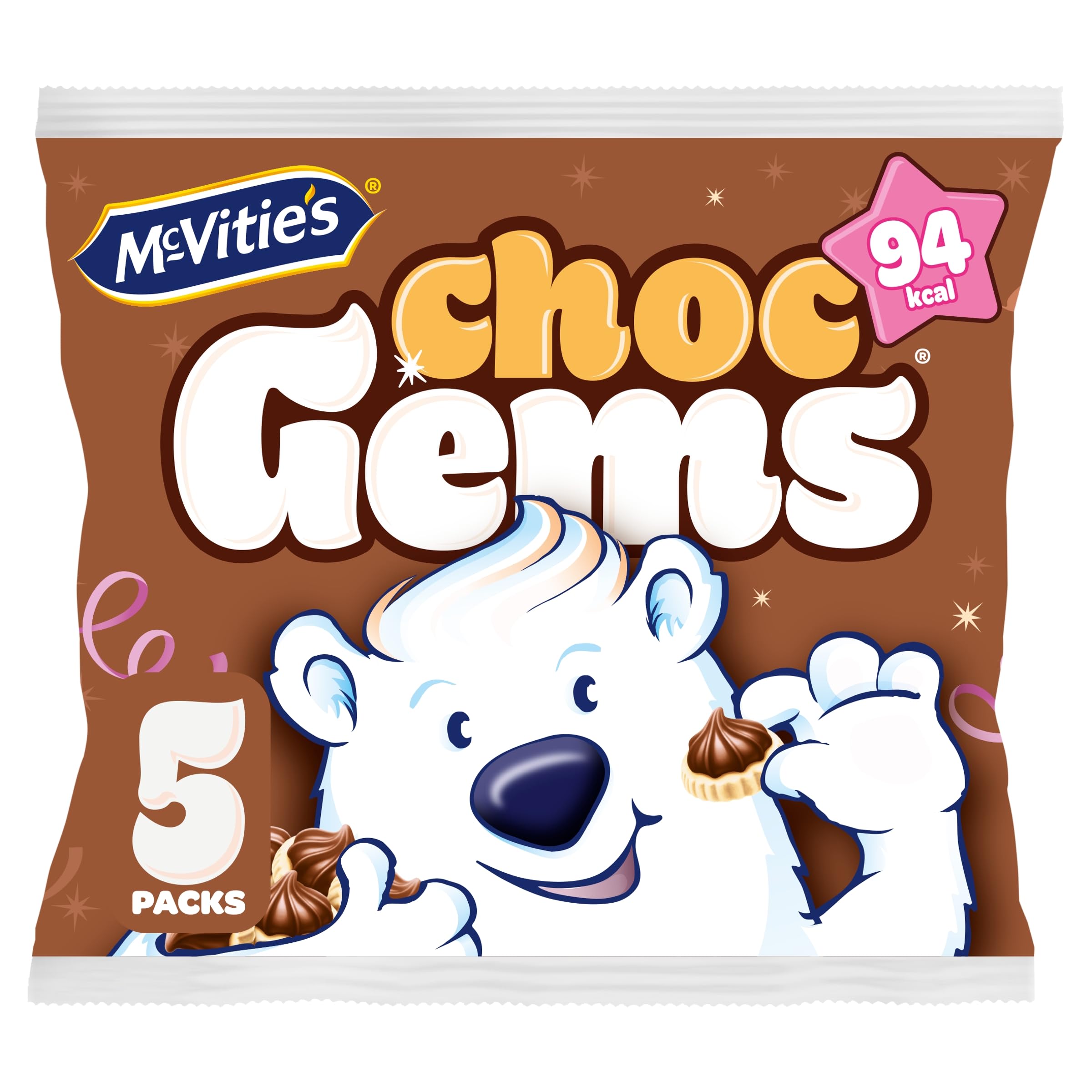 McVitie's Milk Chocolate Iced Gems,19 g (1 Pack of 5 Minibags)
