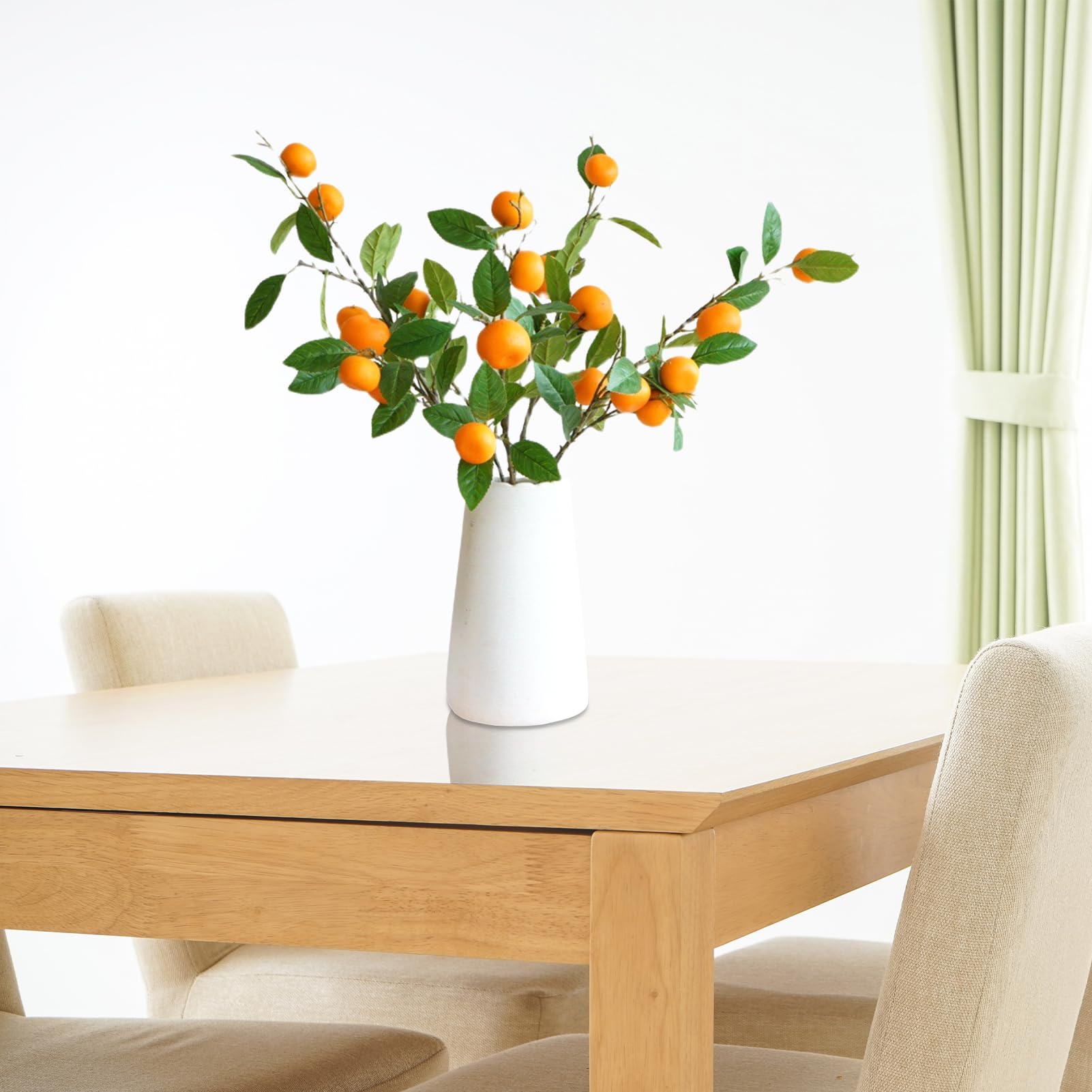 Lot De 4 Branches De Mandarine Artificielles Avec Verdure, Composition