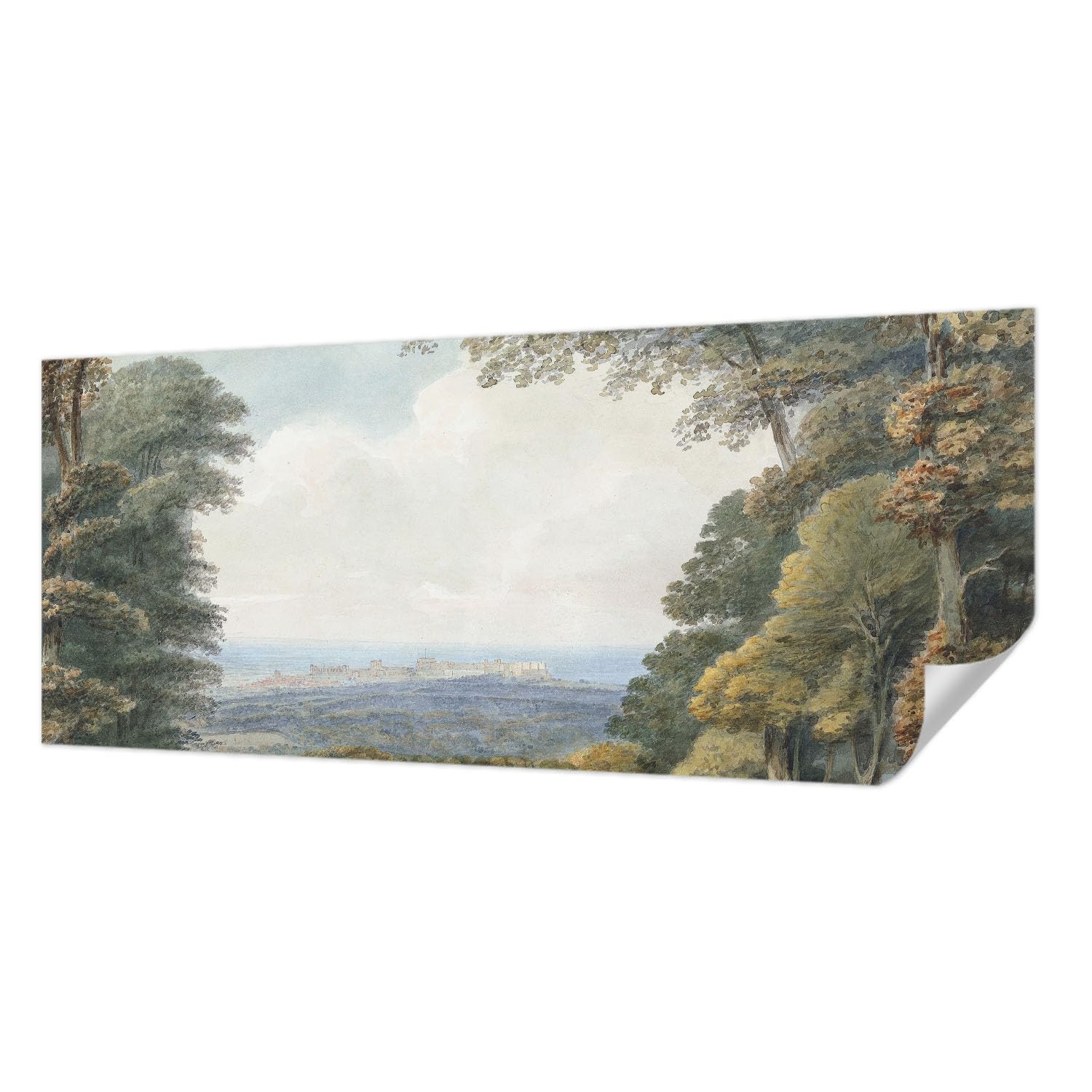 Papier peint panoramique pour chambre à coucher au motif forêt