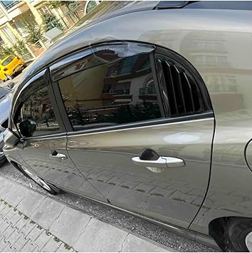 Honda Uyumlu Civic FD6 2006-2011 İçin Kelebek Cam Izgarası Kelebek Cam Vizörü Havalandırma Sağ Sol Takım Parlak Siyah