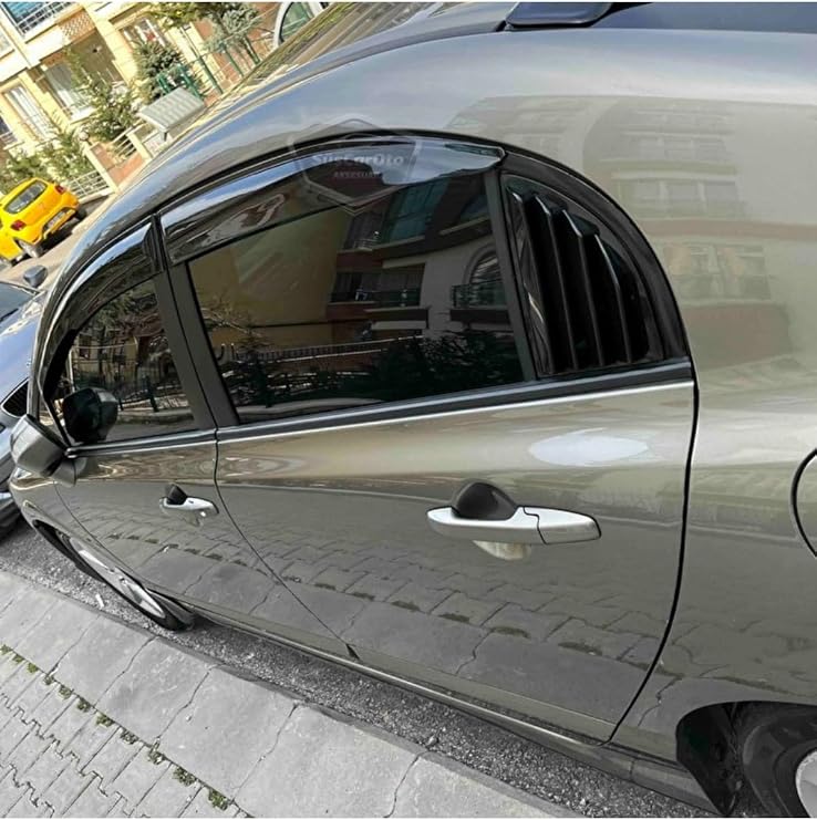 Honda Uyumlu Civic FD6 2006-2011 İçin Kelebek Cam Izgarası Kelebek Cam Vizörü Havalandırma Sağ Sol Takım Parlak Siyah