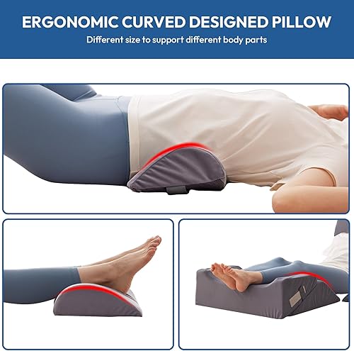 Miniatura 4 de Juego de 6 almohadas de cuña para después de la cirugía, almohada de apoyo de espalda para cama, almohada de cuña de cama para poscirugía, almohada