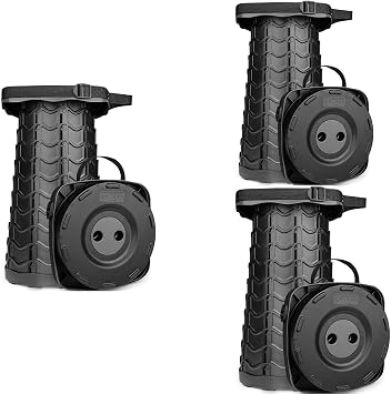 3PCS Square Stools, 400lbs Max Weight, Lightweight But Sturdy, Portable Retractable Folding Telescoping Foldable Camping Stool for Adults Outdoor Fishing Hiking Travel BBQ