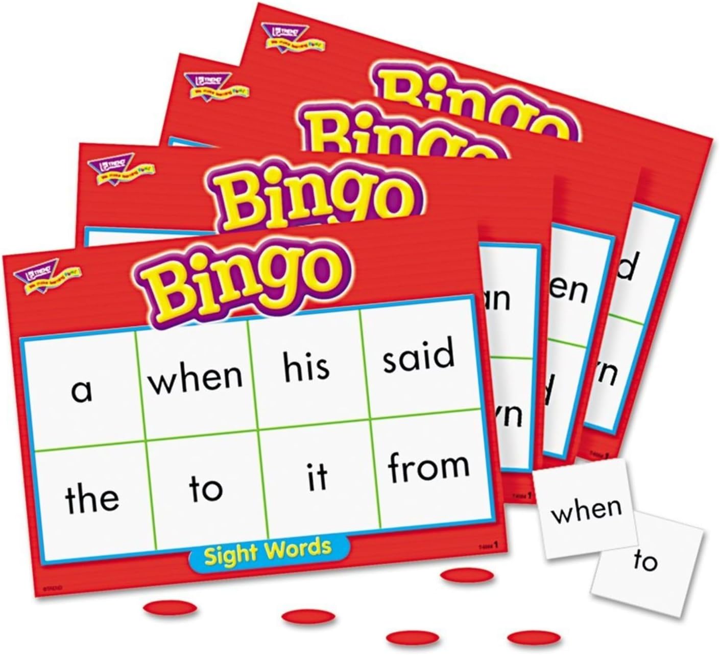 Sight Words Level 1 Bingo Game, Exciting Way for Everyone to Learn, Play 6 Different Ways, Great for Classrooms and at Home, 3 to 36 Players, for Ages 5 and Up