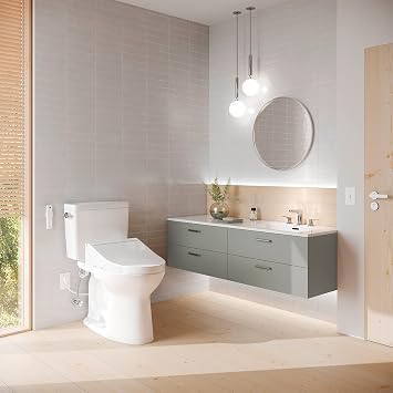 TOTO C5 WASHLET+ Ready Electronic Bidet Toilet Seat with PREMIST and EWATER+ Wand Cleaning, Elongated, Cotton White - SW3084T40#01