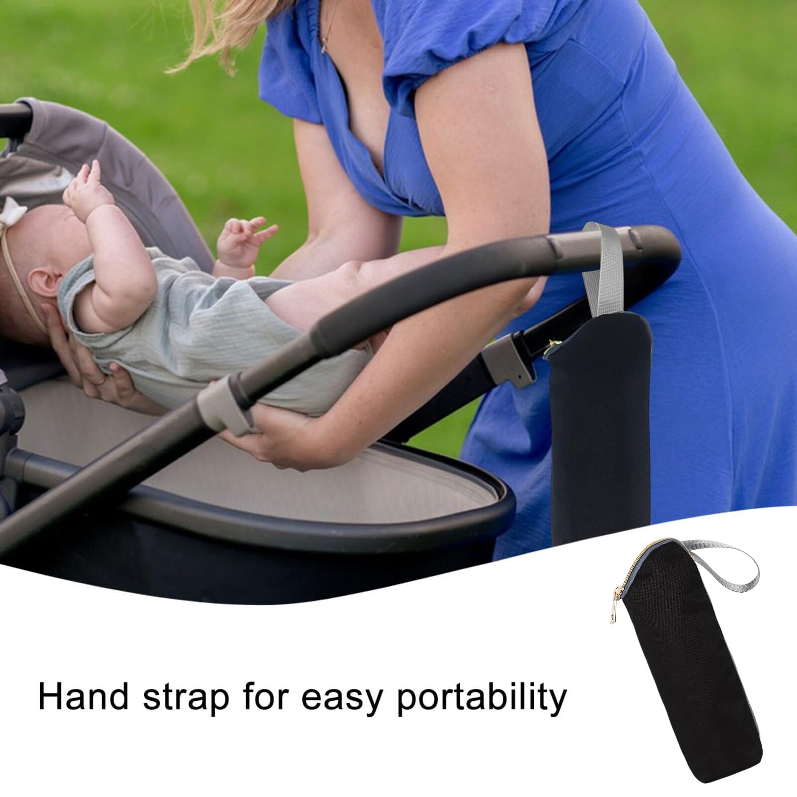Insulated Bottle Bag for Baby Bottle Warmer Black Baby Bottles Cooler Bags Portable Travel Thermal Bags for Bottles - Image 4
