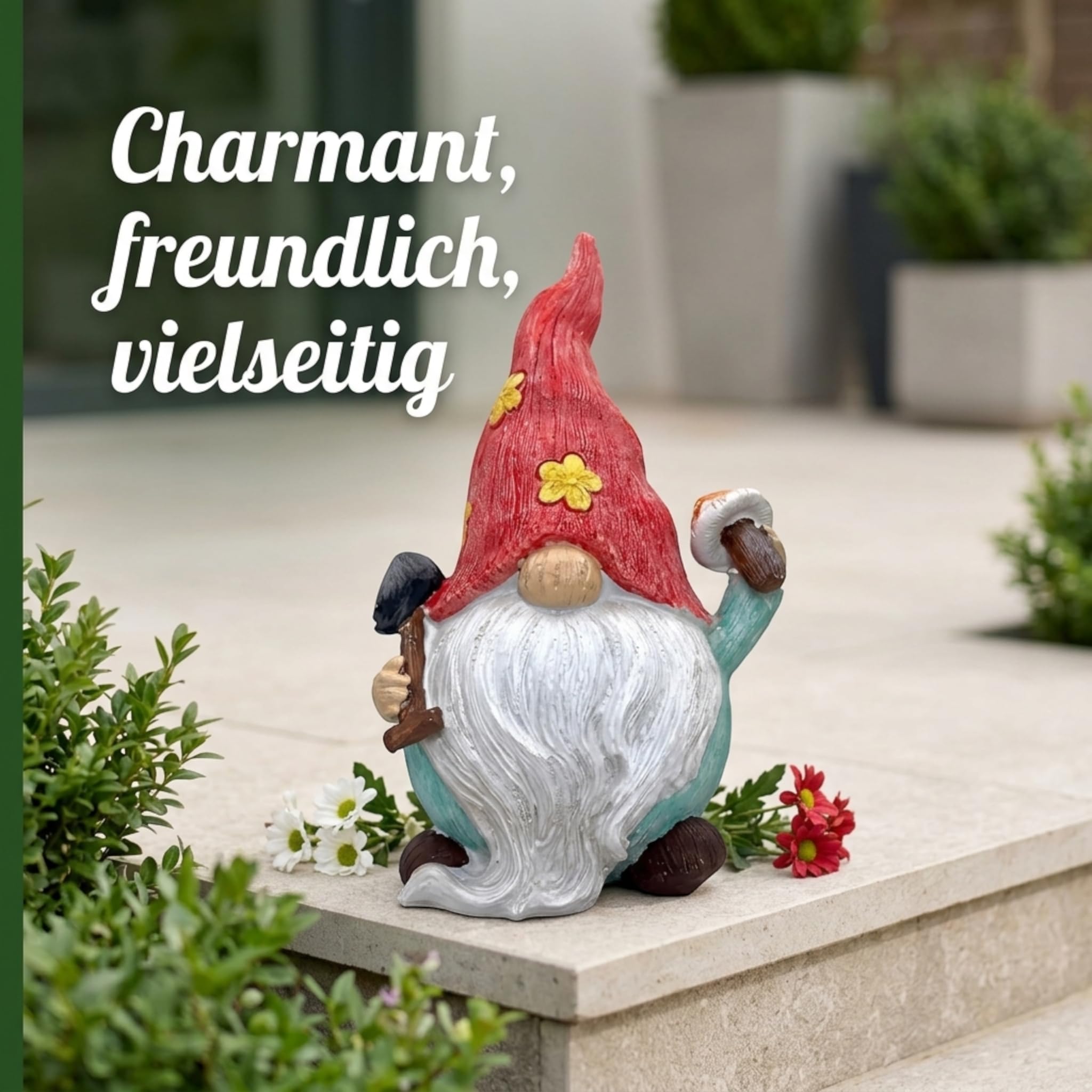 MIJOMA Enano de jardín Gnom GNOME Dwarf Jardín Decoración Jardín Decoración de Jardín Enano para Jardín Decoración del Hogar Decoración para Terraza para Balcón (Chaqueta Azul - 22 cm)