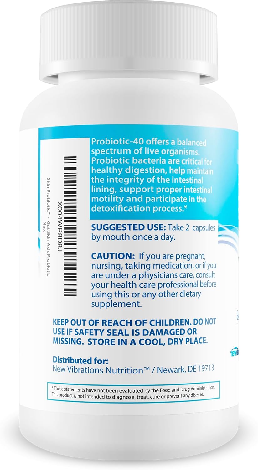 Skin Probiotic Blue Antioxidant Method For Skin And Gut - Our Best Anti Aging Skin Supplement - Anti Wrinkle Supplements For Women & Men - Prime Biome Probiotics Anti-Aging Reactivate Capsules