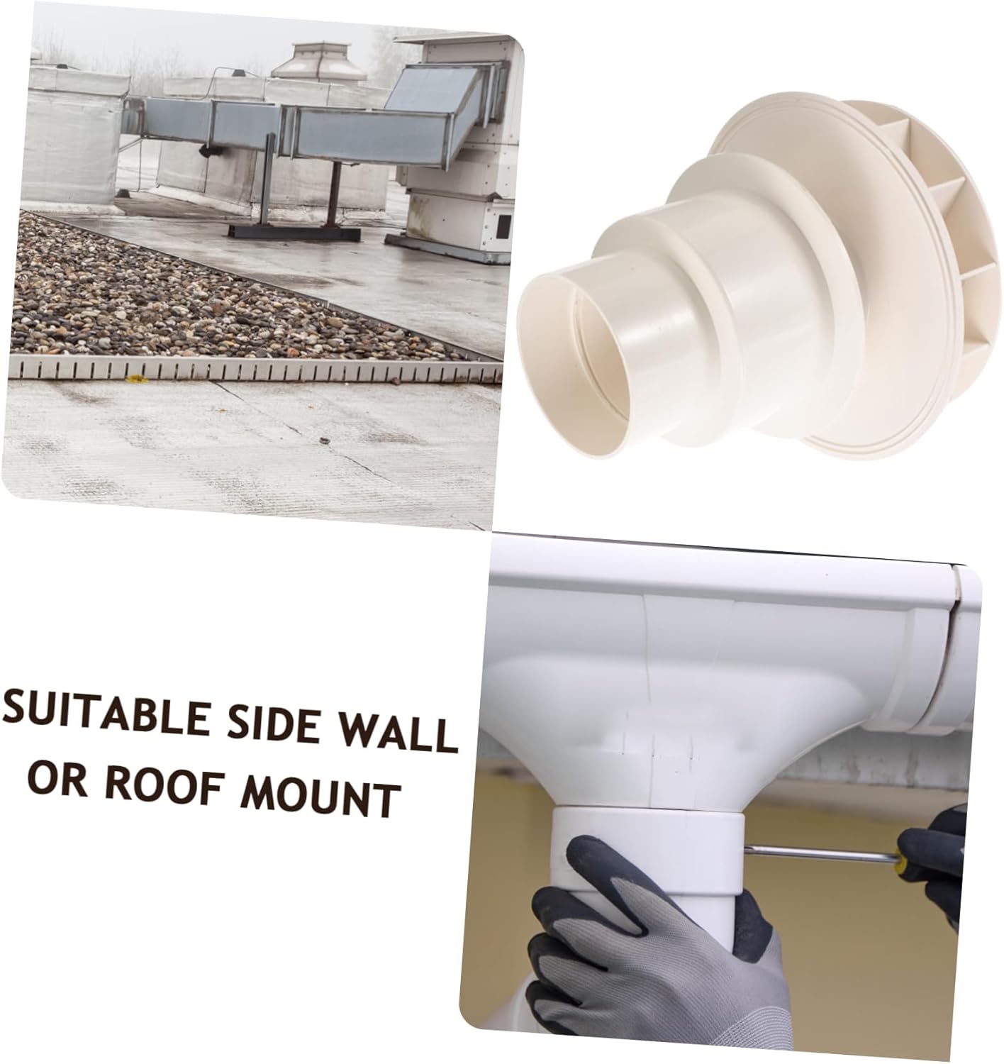 Mipcase Downspout Rainwater Drain System Siphon Bucket Easy Installation Gutter Diverter for Efficient Drainage Versatile Design for Roof and Side Wall Use -Operated Strainer for