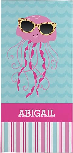 Let's Make Memories Toalla de playa personalizada Patrón de criaturas marinas y lentes de sol Toalla de piscina única 30 pulgadas de ancho x 60