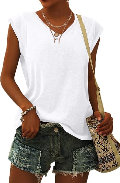 WNEEDU T-shirt d'été à Manches Courtes pour Femme