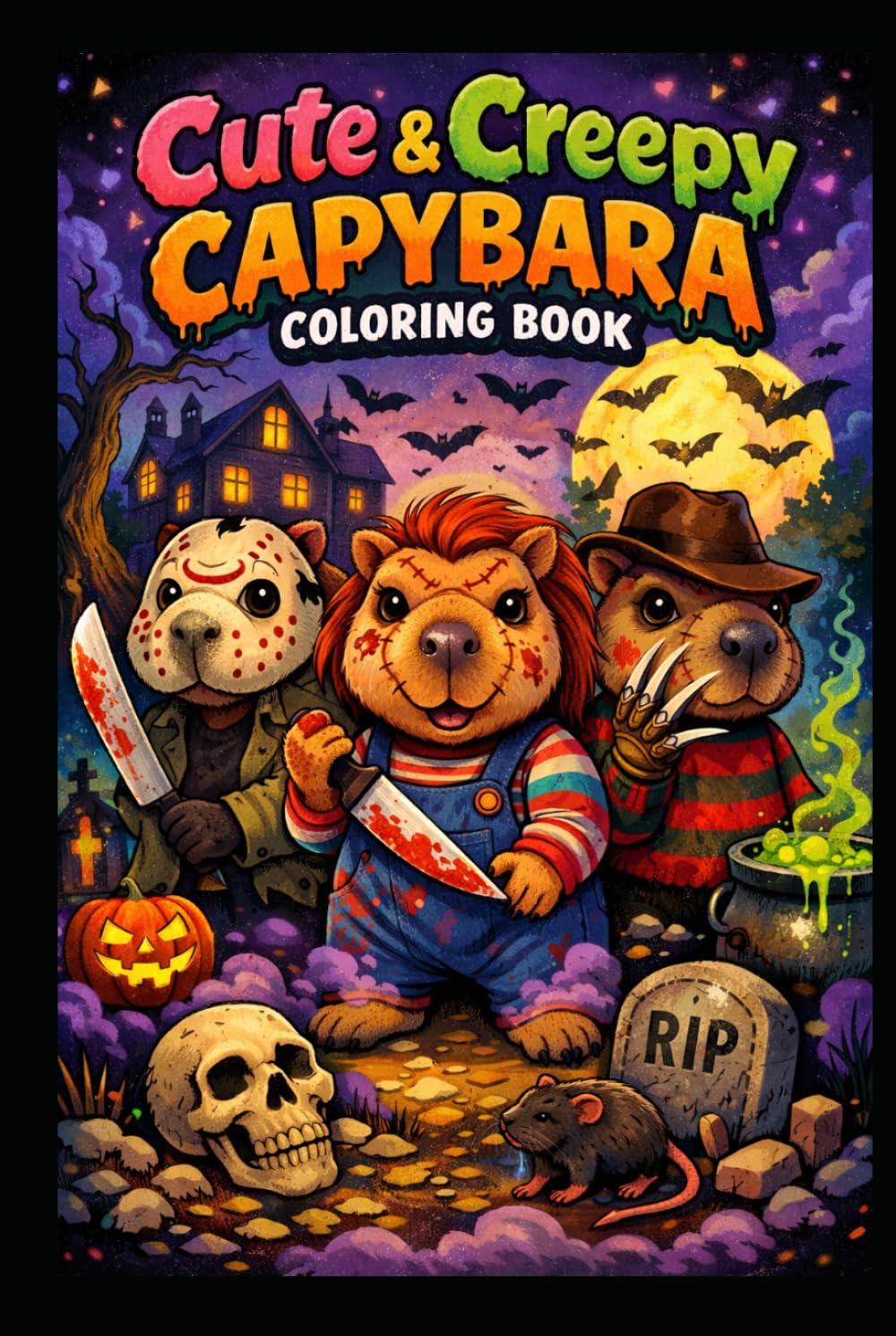 Cute & Creepy: Capybara Coloring Book (Capybara Pop Culture Coloring Book)