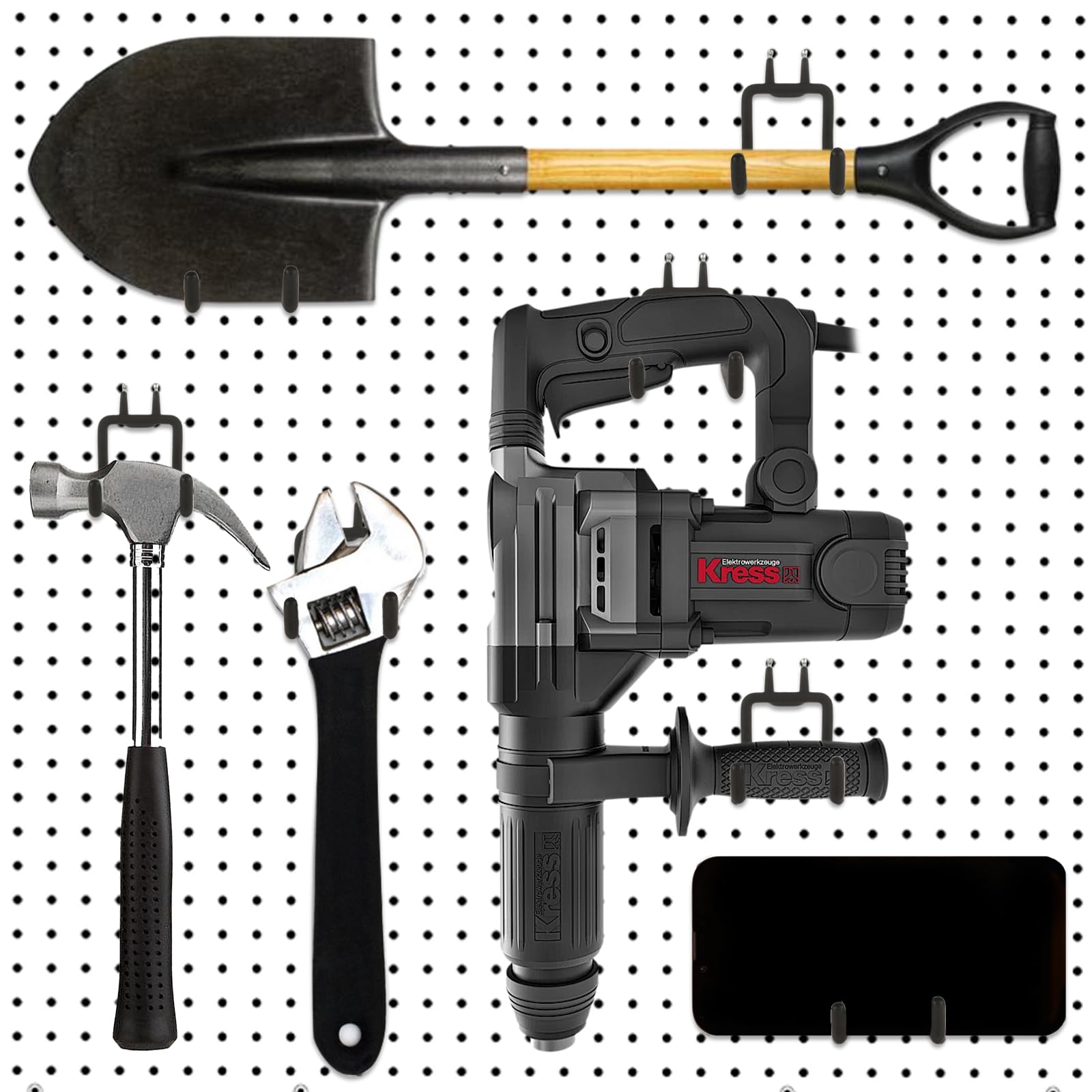 Stecktafel-Haken, robuste Metallhaken für Stecktafeln, für 6,35 mm Stecktafeln, Stecktafel-Werkzeug, Utility-Haken und Aufhänger für Bastelraum, Garage, Werkbank, Büro, 8 Stück