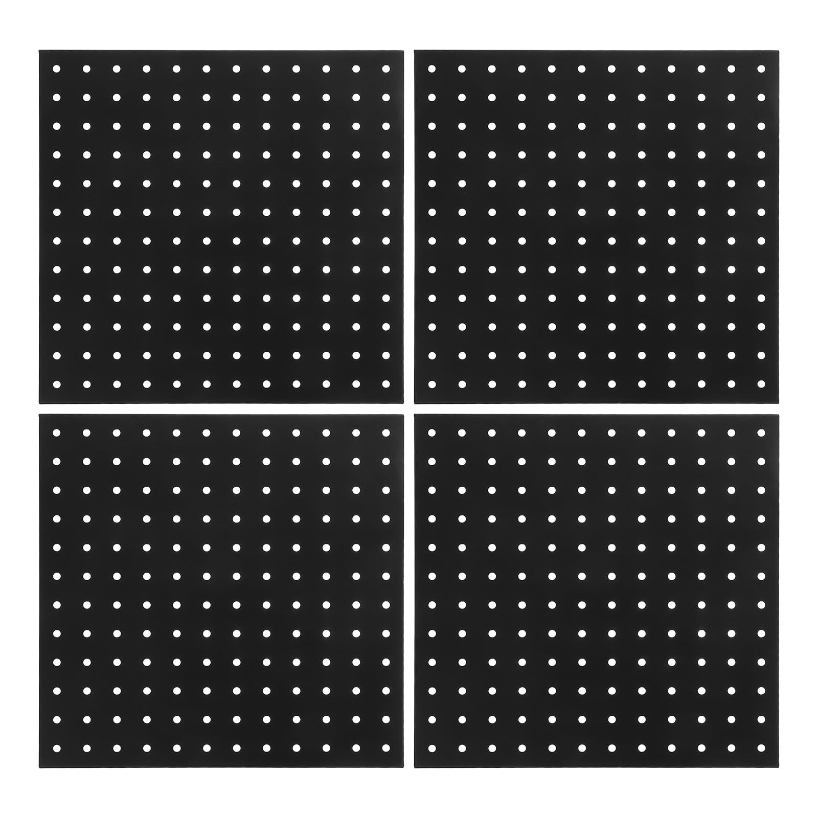 4 paneles de metal perforados, organizador de pared con tornillos para paredes, hogar, garaje, almacenamiento de herramientas, oficina, cocina, color negro.