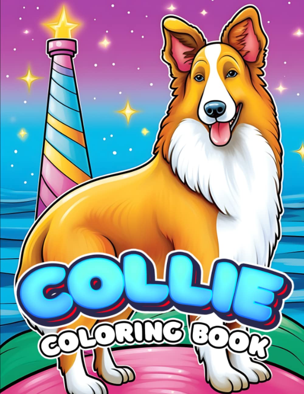Collie Coloring Book: Fun and Easy Dogs Coloring Pages in Cute Style With Rough Collie for Kids & Adults (Dogs Coloring Books for Kids & Adults)