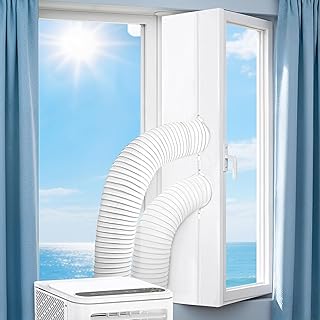 Herenear 500cm Wasserdichte Fensterdichtung für Klimaanlagen mit Doppel-Reißverschluss, Kein Bohren, Fensterabdichtung für Mobile Klimageräte, Wäschetrockner, Ablufttrockner zum Anbringen an Fenster