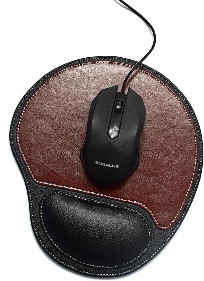 Ergonomic Leather Mouse Pad with Wrist Comfort Memory Foam Waterproof Surface