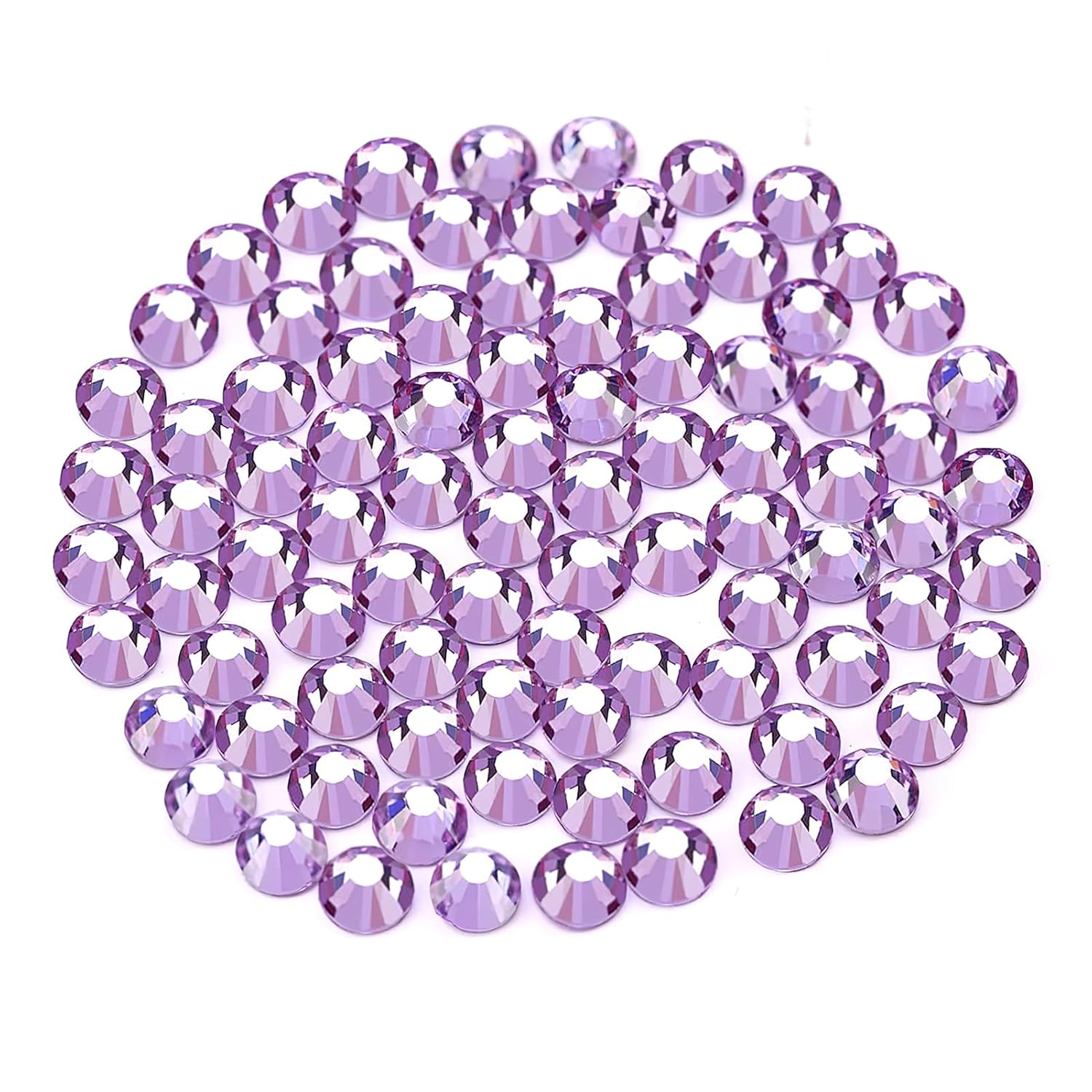Novani Crystal Rhinestones, Flatback Loose Gemstones 1440pcs Glass Rhinestones for Clothes Shoes Crafts Makeup Nail Art and DIY Decorations(SS20, Lavender)