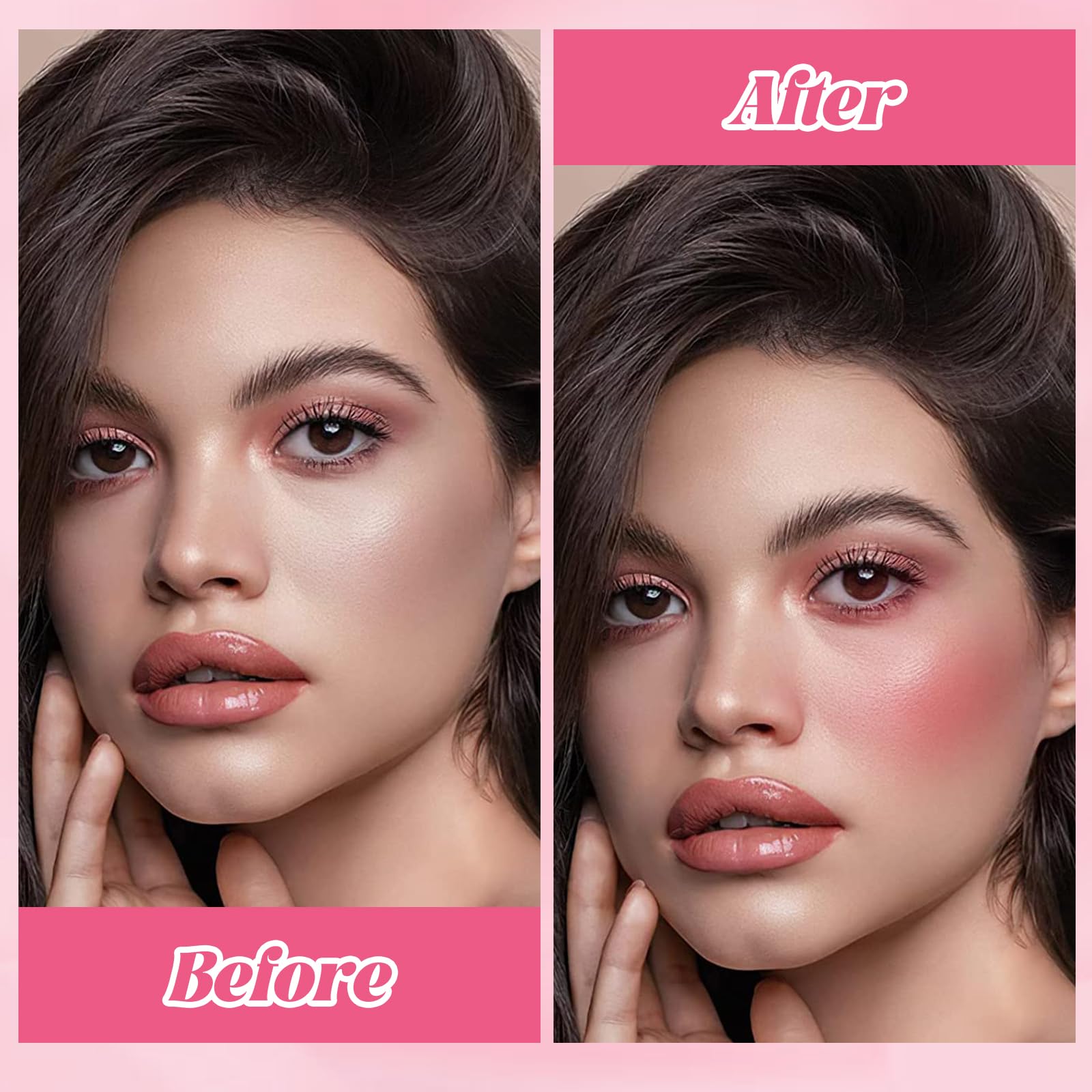 Liquid Blush Stick, Coral Pink & Rosy Blusher for Cheeks Soft Lightweight Jelly Blusher - Image 4