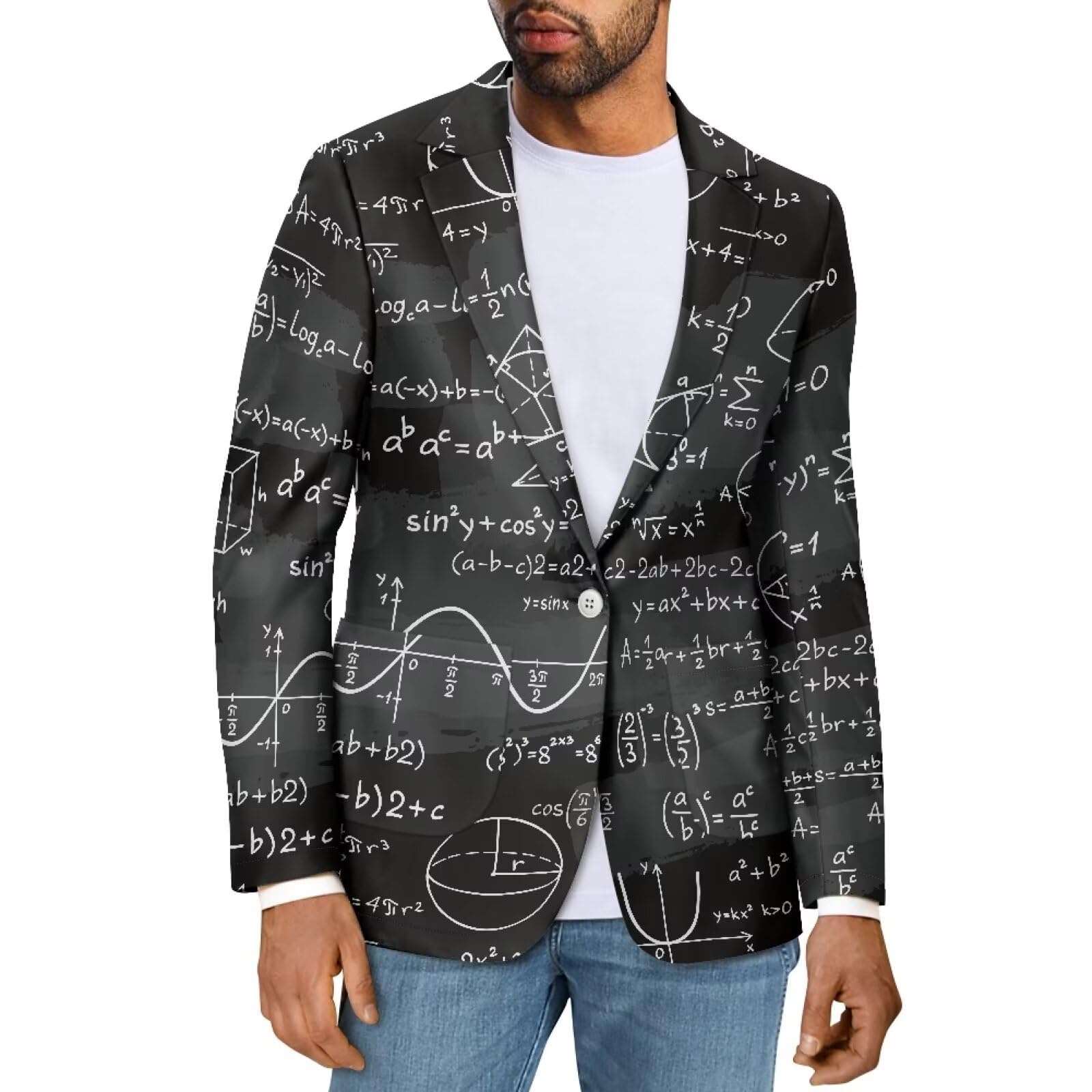 Sprowallow Men's Casual Blazer One Button Lightweight Sports Coat with Pockets Slim Fit Lapel Jacket Business Suit