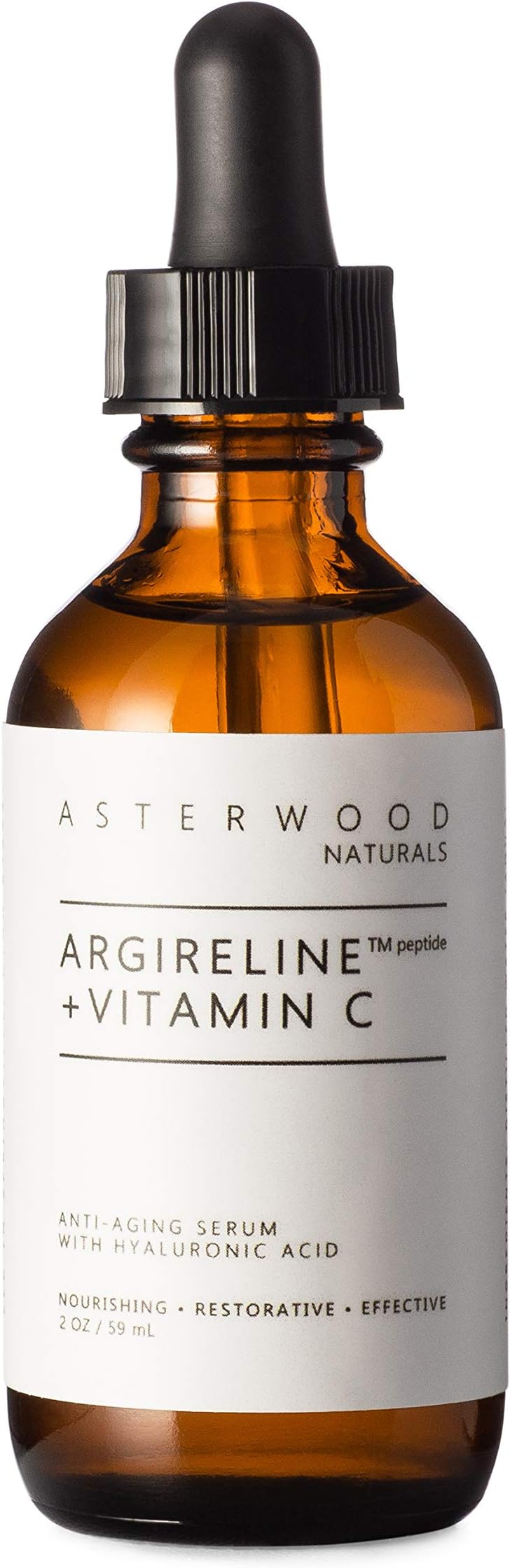 ASTERWOOD ARGIRELINE Peptide + Vitamin C Serum with Organic Hyaluronic Acid, Anti Aging, Amazing Sun Damage Repair, 2 oz