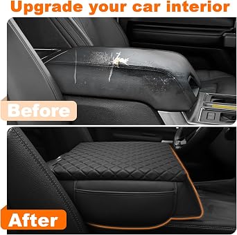Console Cover for 2015-2020 F150 2017-2022 F250 F350 F450, Bucket Seat ONLY | F150 Armrest Accessories Upgrade, F150 Center Console Lid with Pockets, Perfect fit, Pet Scratch Protector, Elbow Comfort