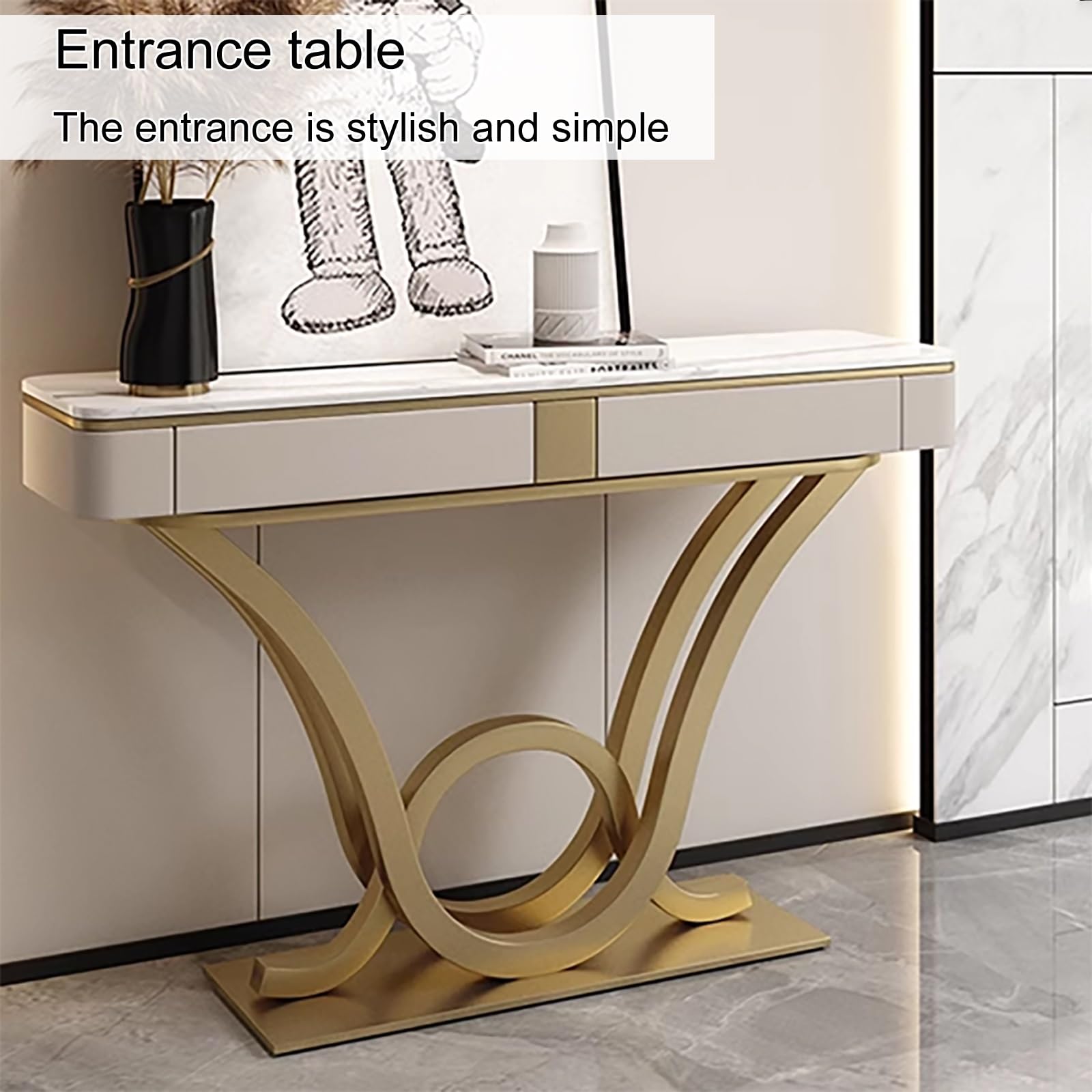 Genérico Consola de Entrada con Dos cajones y Almacenamiento: Elegante Mueble de recibidor para Sala de Estar, vestíbulo y organización de la Entrada.