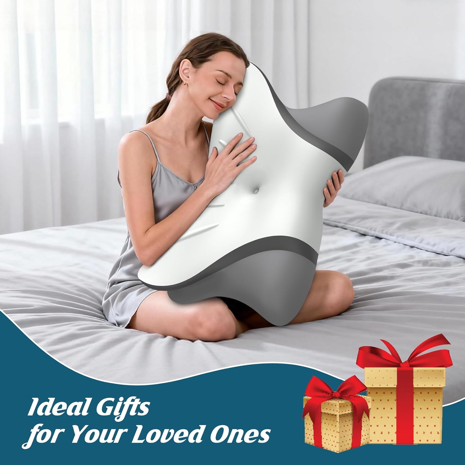 Cervical Neck Pillow for Pain Relief, Bed Pillows for Sleeping, Ergonomic Cooling Pillow, Orthopedic Contour Pillow for Side Back Stomach Sleepers,Neck Support Memory Foam Pillows with Pillow Covers - Image 8