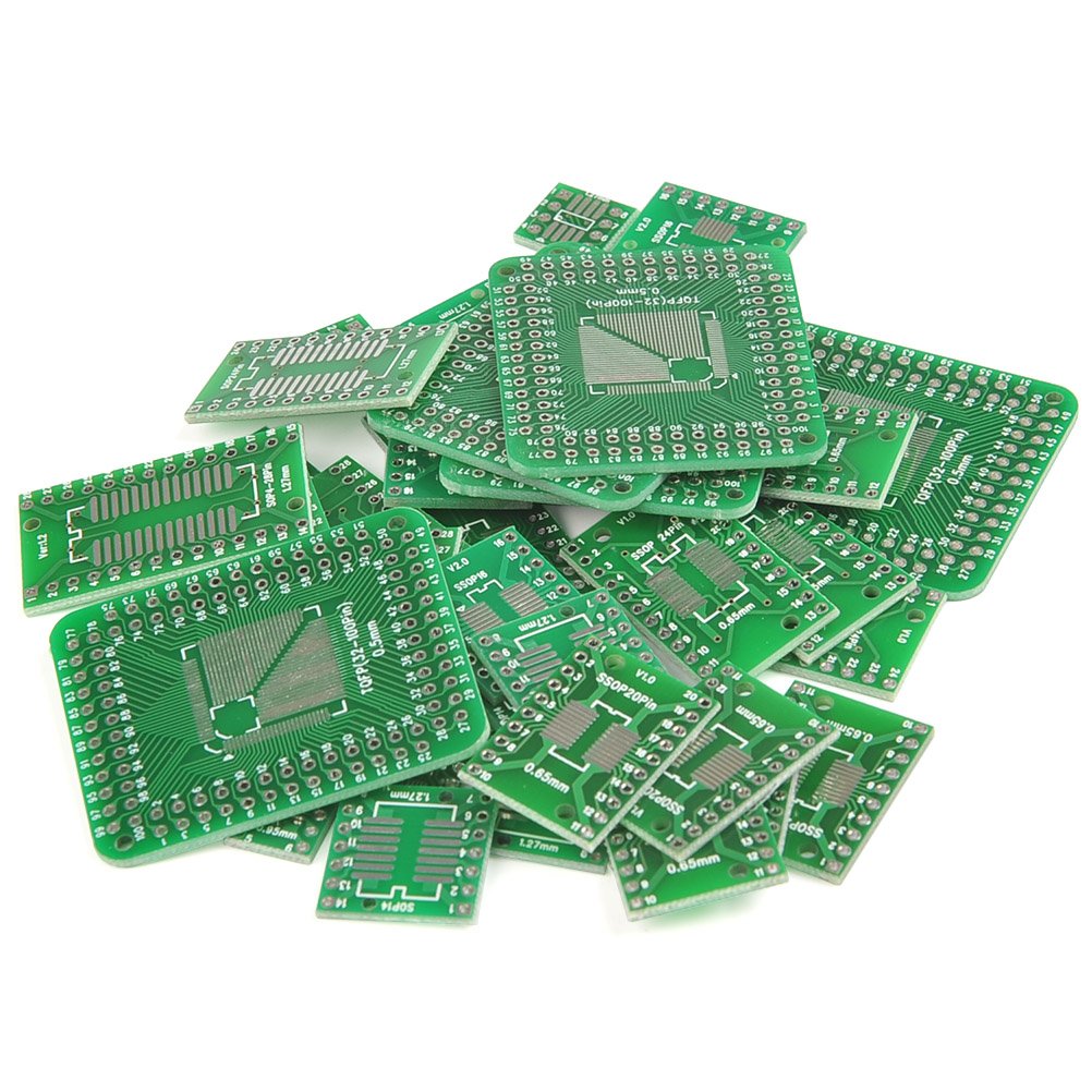 40pcs PCB Proto Boards SMD to DIP Adapter Plate Converter TQFP (32 44 48 64 84 100) SOP SSOP TSSOP 8 10 14 16 20 23 24 28