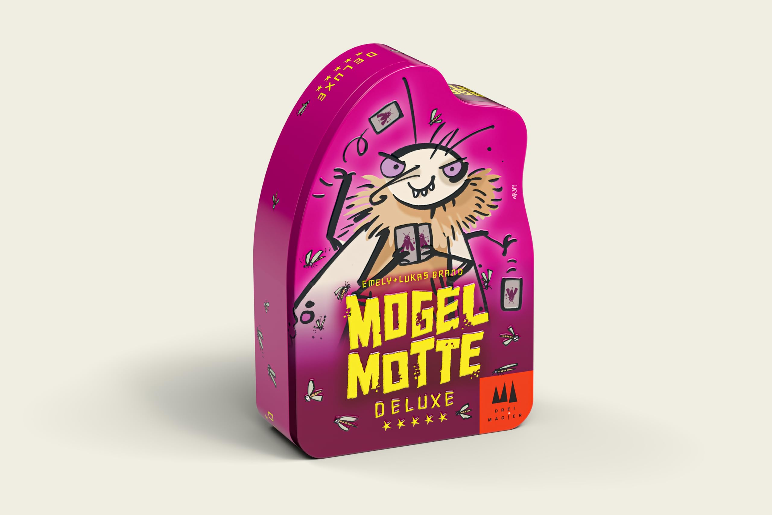 Schmidt Spiele 40899 Mogel Motte Deluxe, Three Magicians Card Game in a Metal Tin and Special Equipment