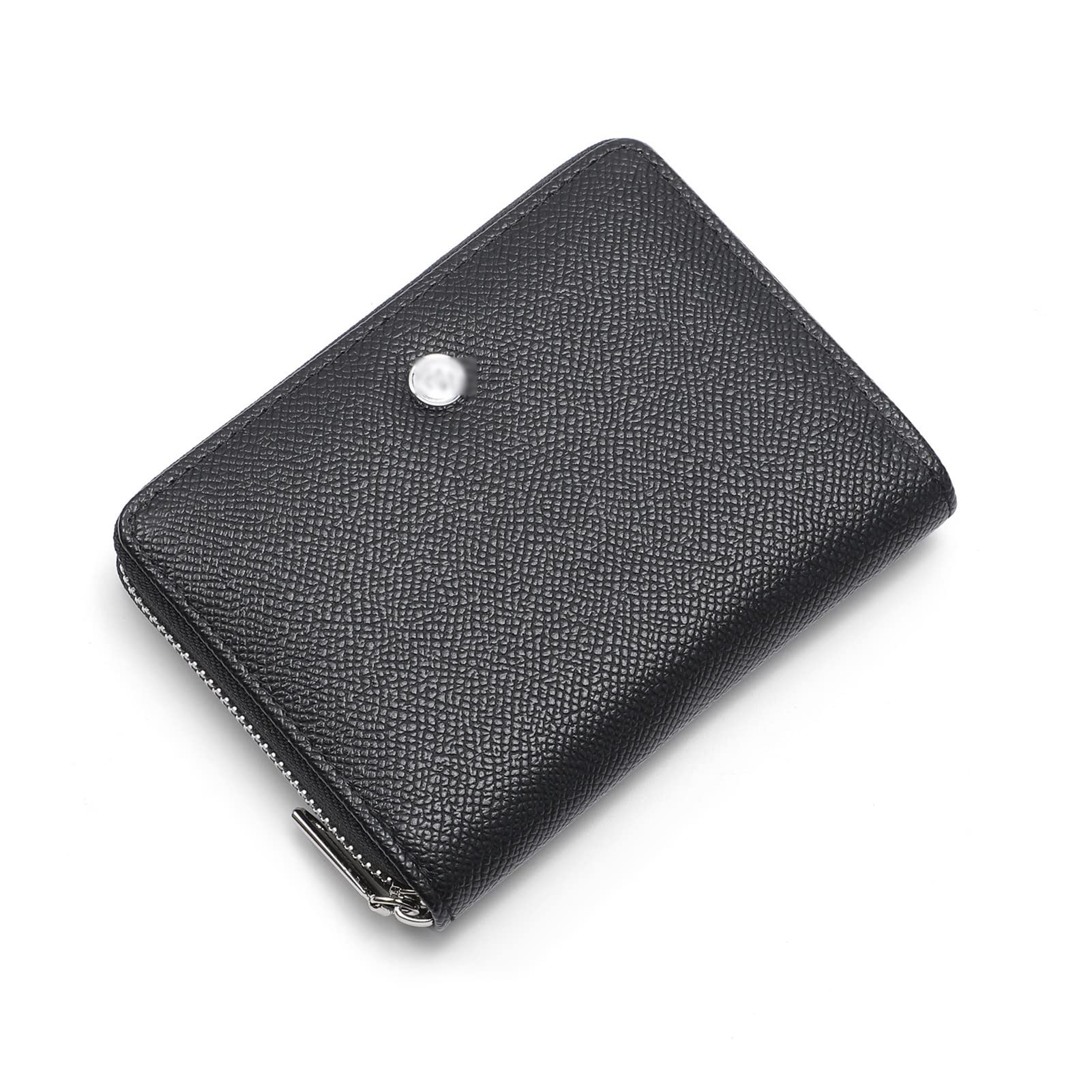 Monedero Pequeño Para Mujeres Y Niñas, Bolsa De Cambio De Piel Con Cremallera, Tamaño Mini Kawaii, Cuero Teñido Al Agua-Negro, Forma De Arco Hobo Semicírculo