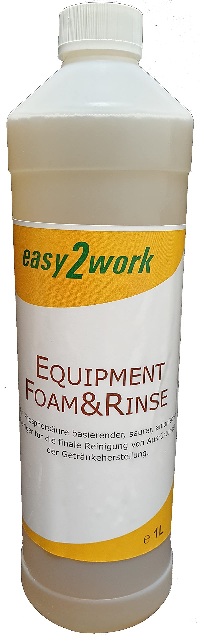 1Liter Equipment Foam&Rinse ("EFR"): saures, anionisches, stark schäumendes Reinigungskonzentrat für die finale Reinigung (Nachspülen) von Ausrüstungen der Getränkeherstellung.